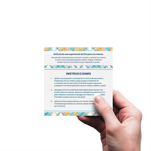 Tarjeta Manos de Seda